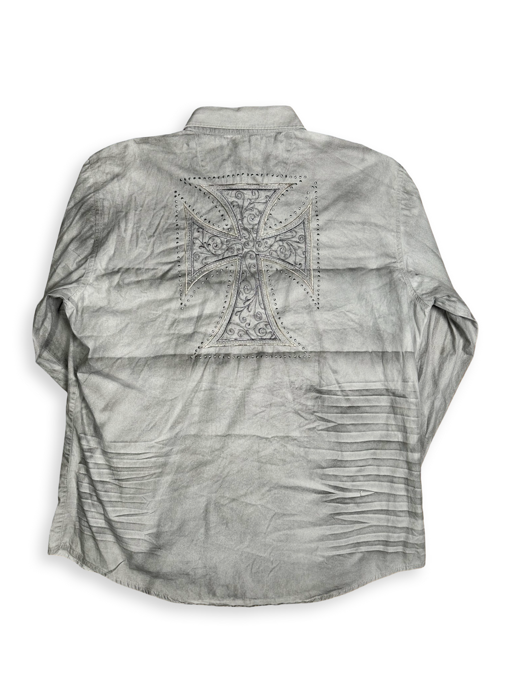 Vintage skyrta með kross grá XXL