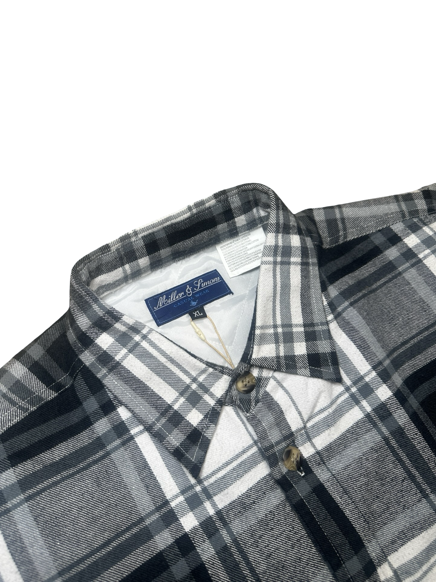 Vatteruð flannel skyrta XL