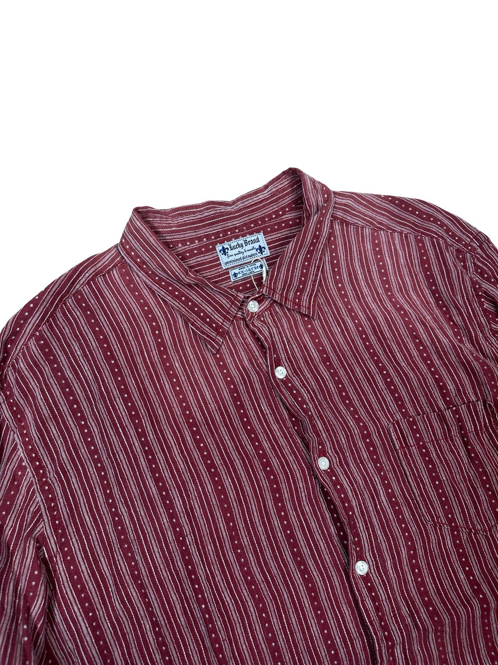 Rauð hör skyrta XXL