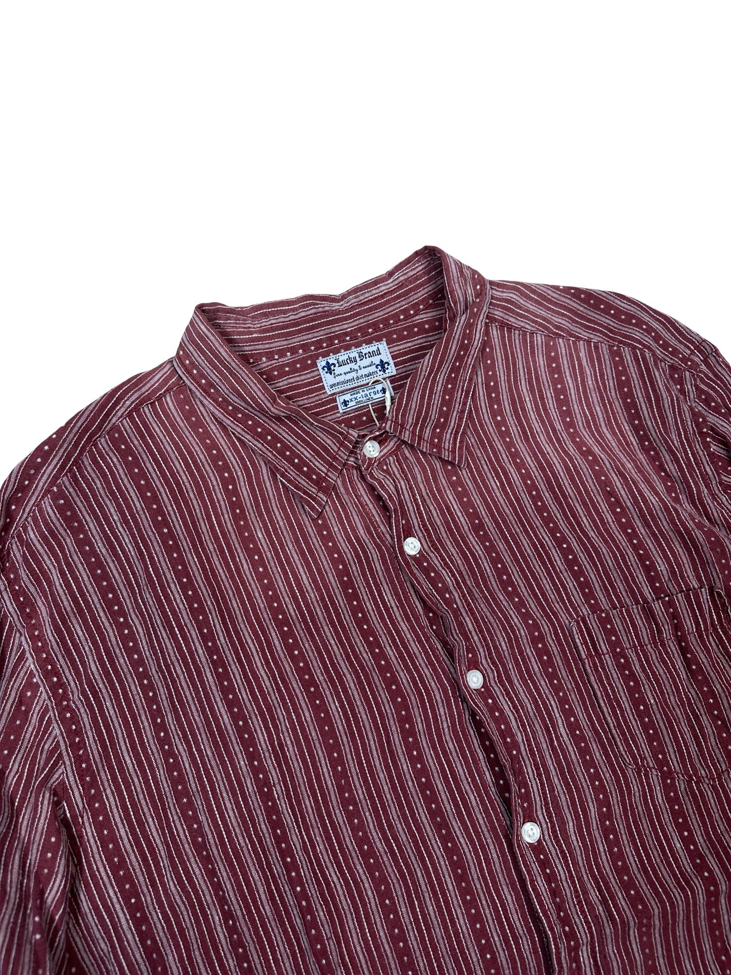 Rauð hör skyrta XXL