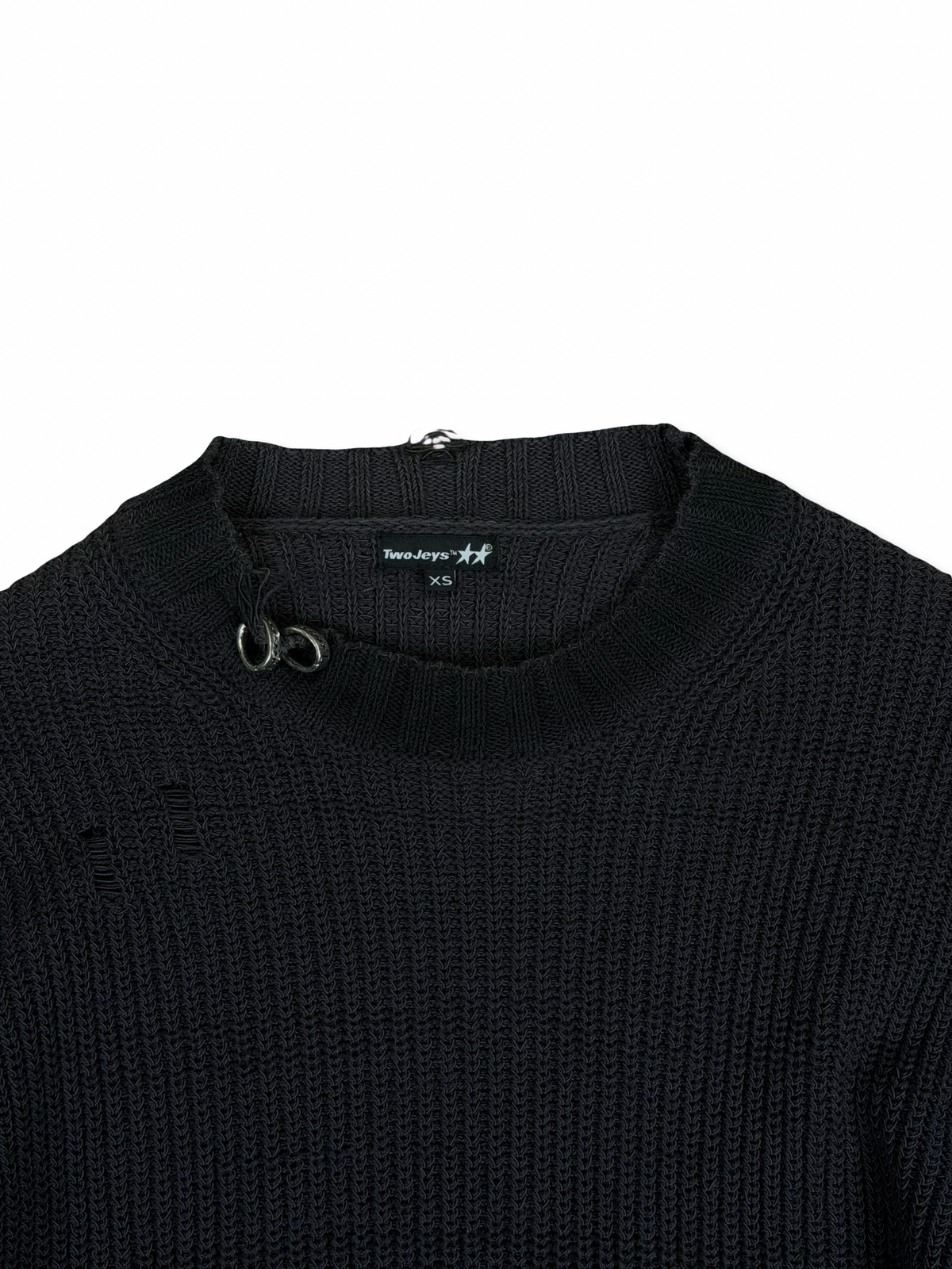 TwoJeys knit peysa með silfur detailum XS