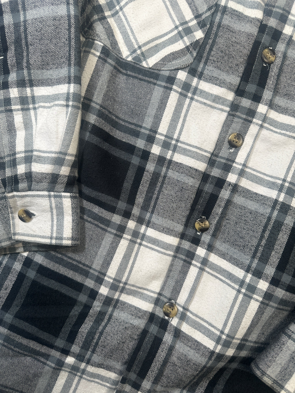 Vatteruð flannel skyrta XL