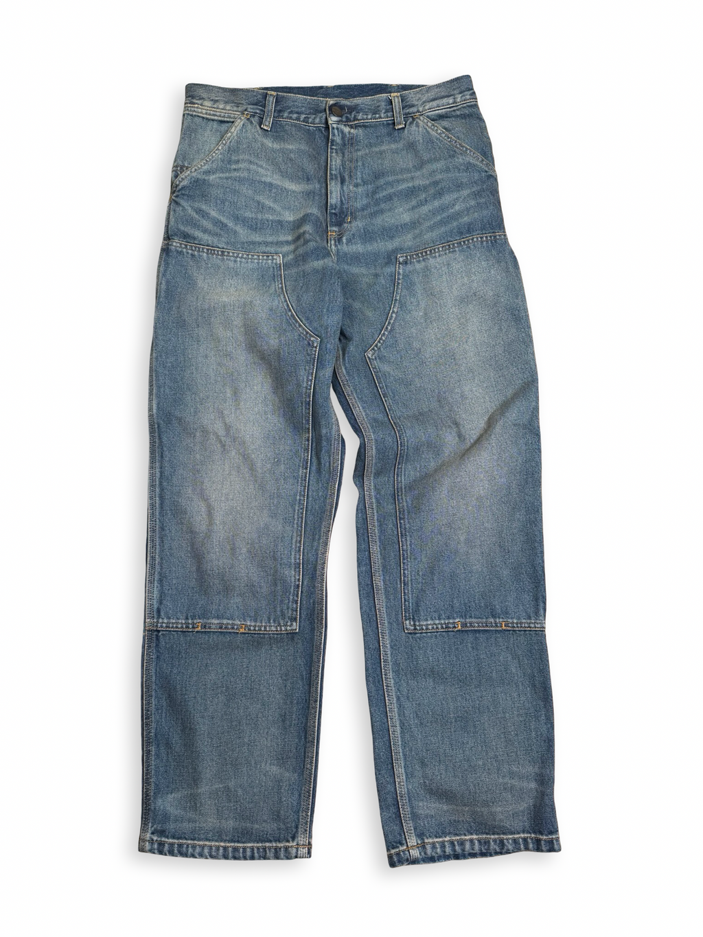 Carhartt double knees bláar 31/30