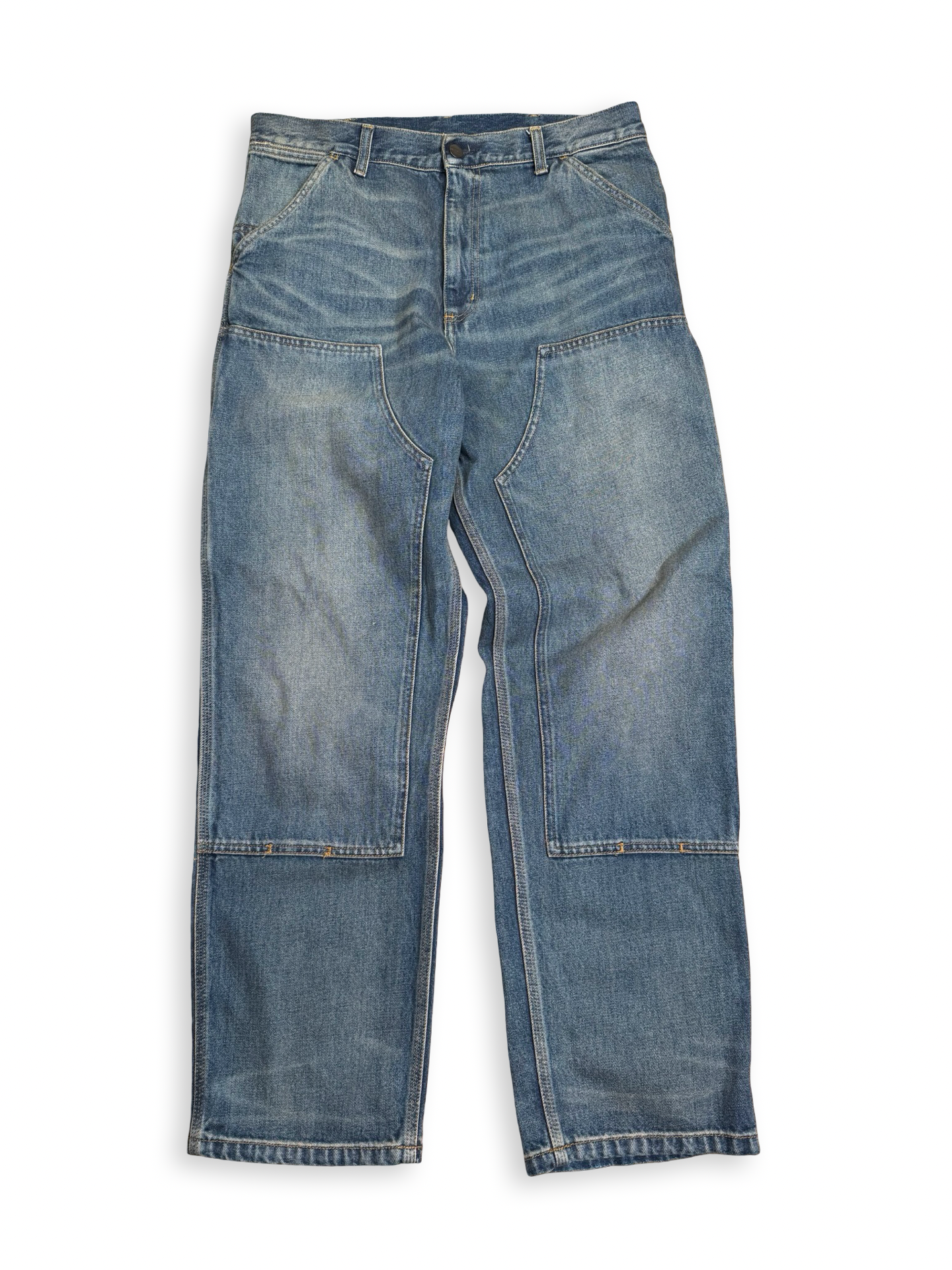 Carhartt double knees bláar 31/30