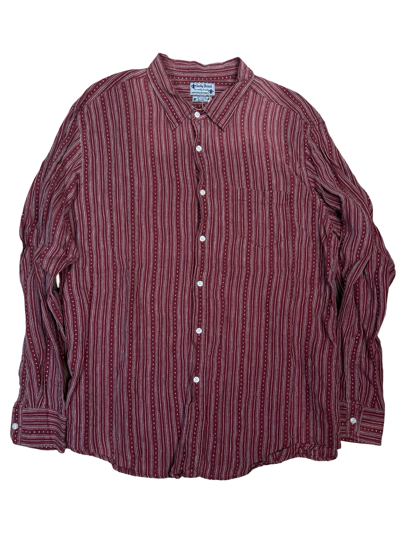 Rauð hör skyrta XXL