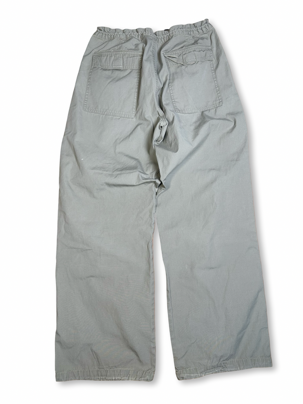 Grænar/sand baggy buxur stærð L