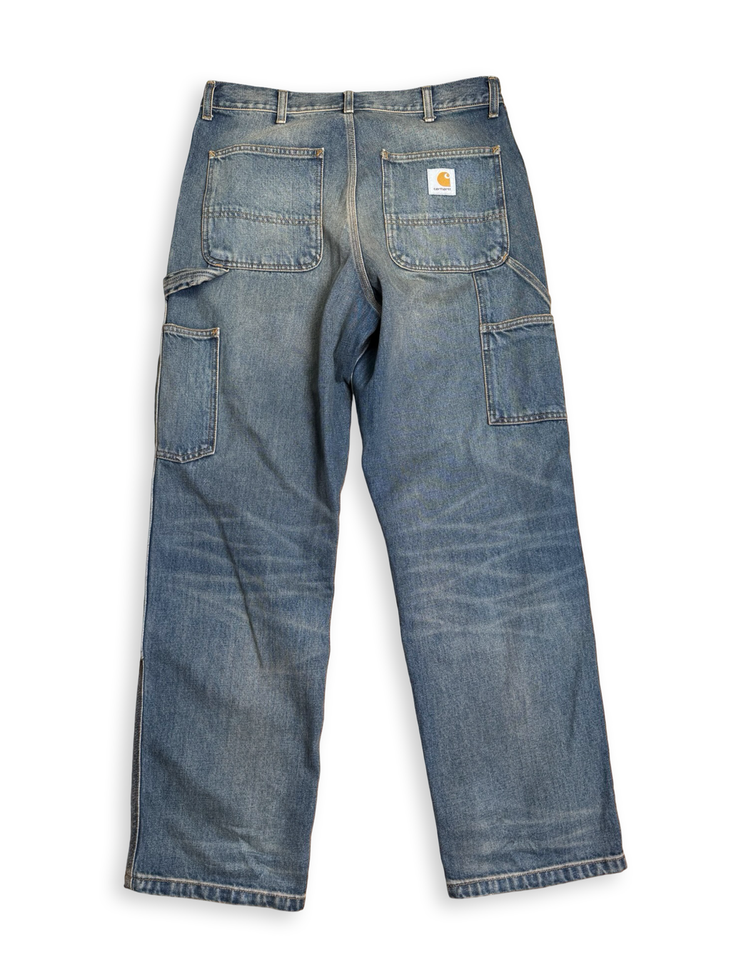Carhartt double knees bláar 31/30