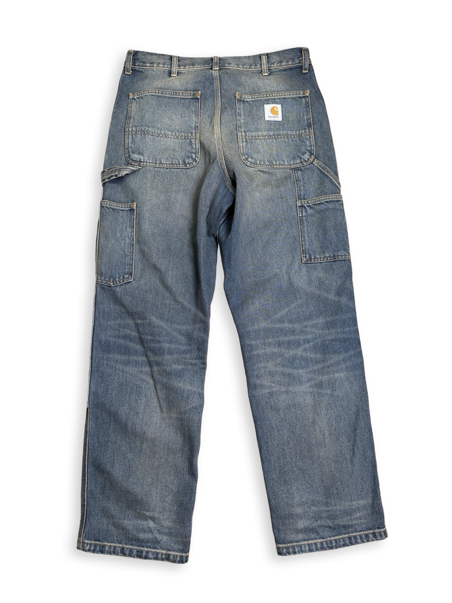 Carhartt double knees bláar 31/30