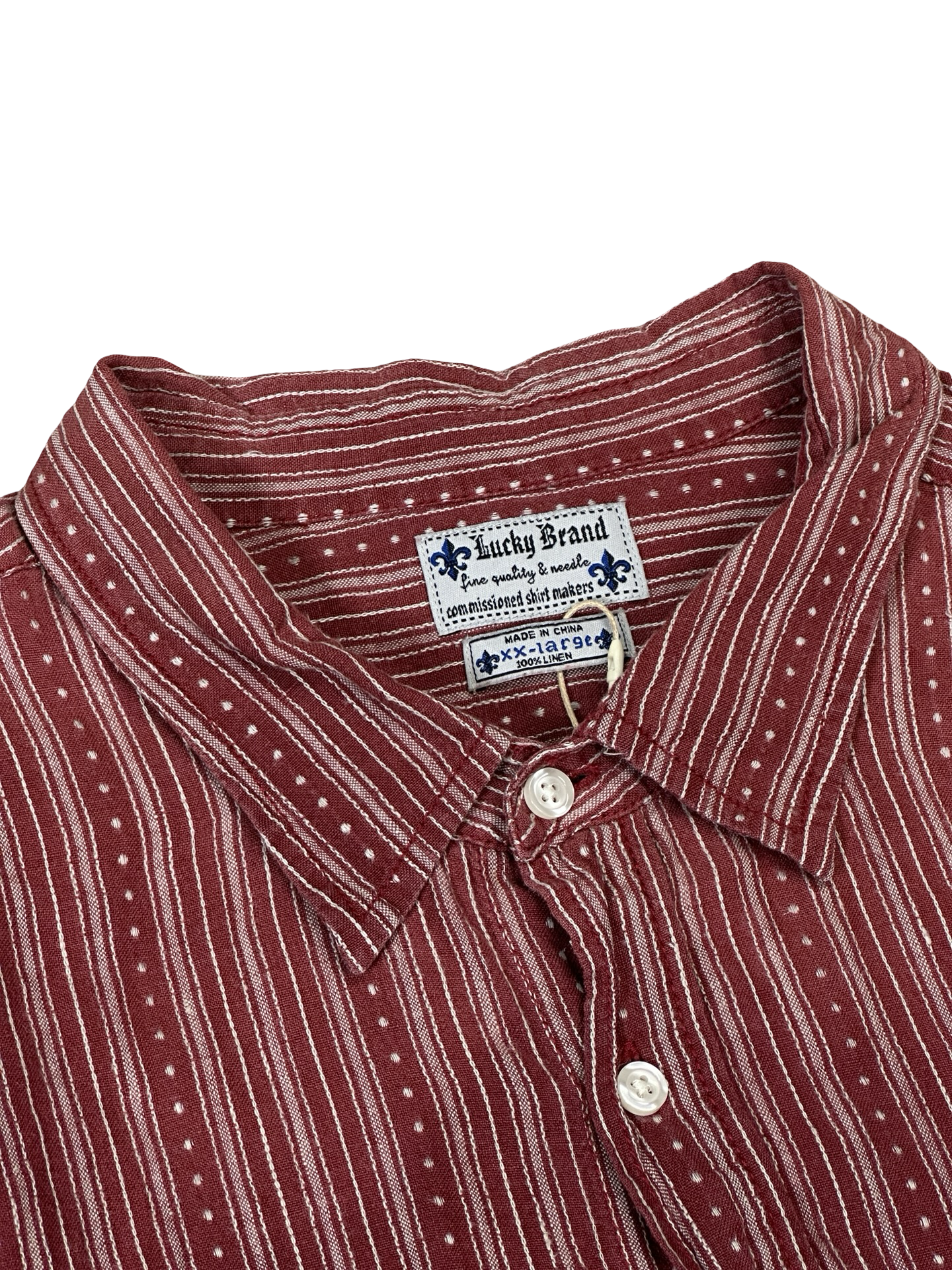 Rauð hör skyrta XXL