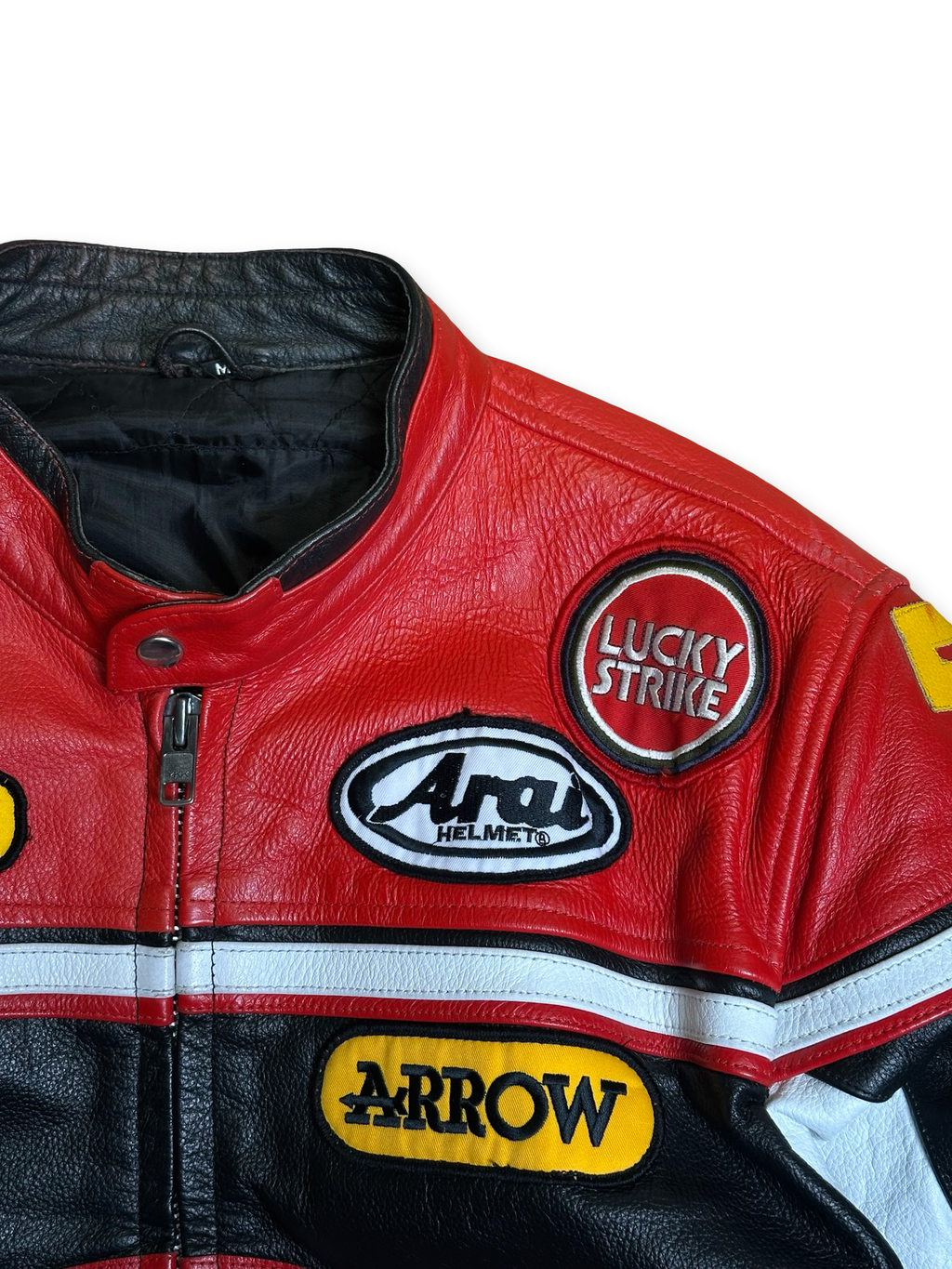 Vintage Lucky Strike Racing leðurjakki M