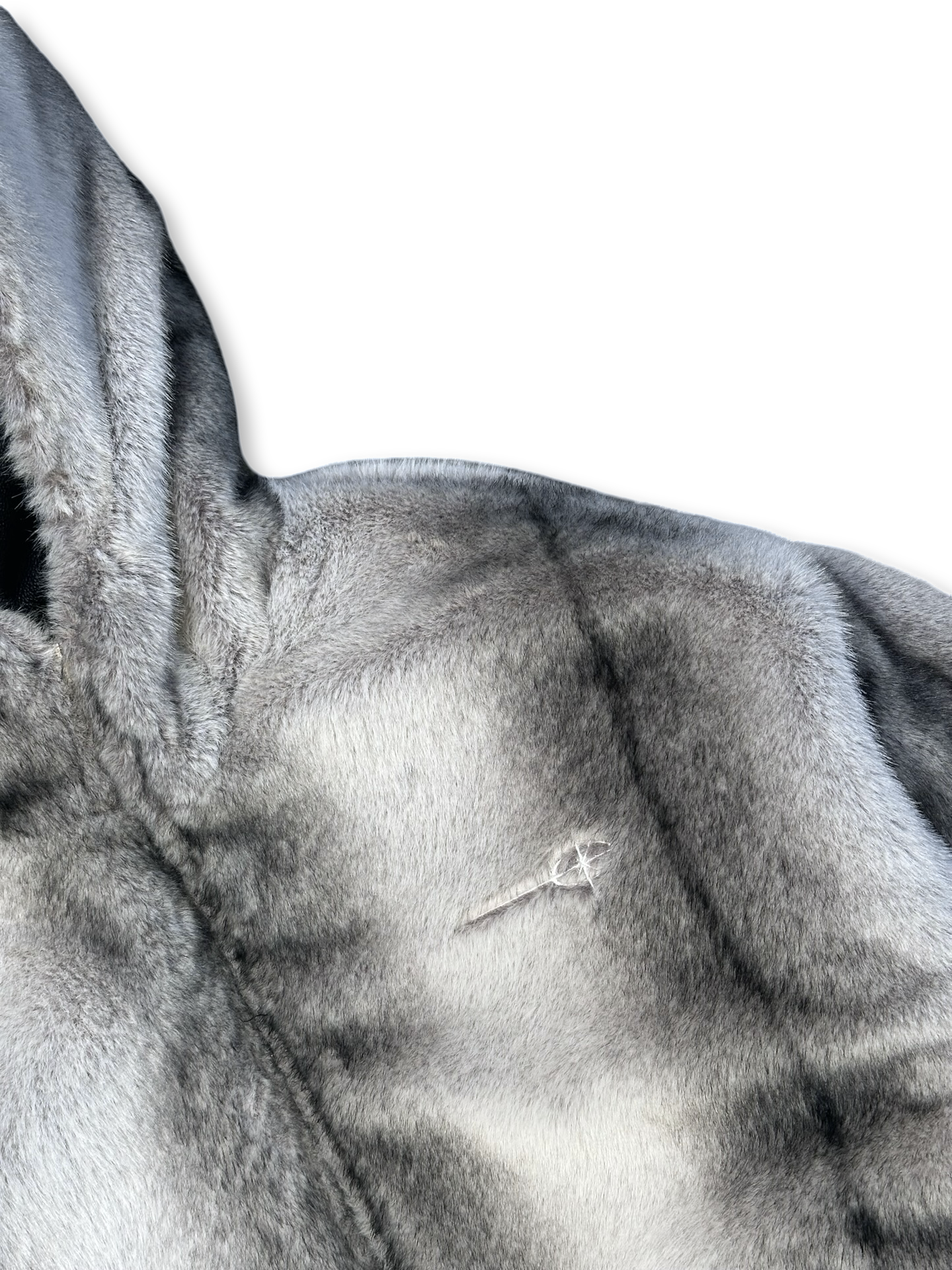 Reversible cropped Hi-NRG fur/pleður bomberjakki M