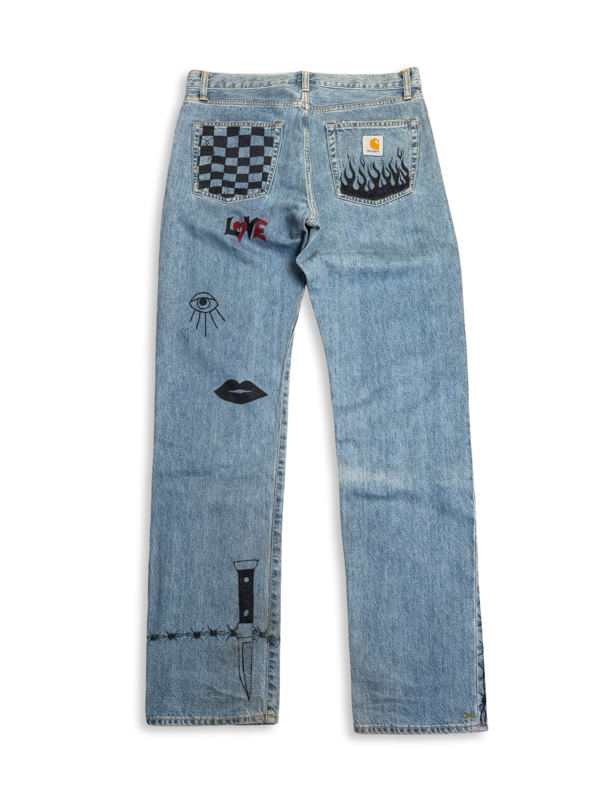 Taggaðar Carhartt Pontiac Pant gallabuxur 32/34