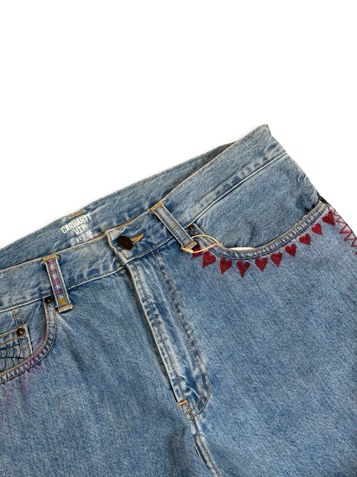 Taggaðar Carhartt Pontiac Pant gallabuxur 32/34