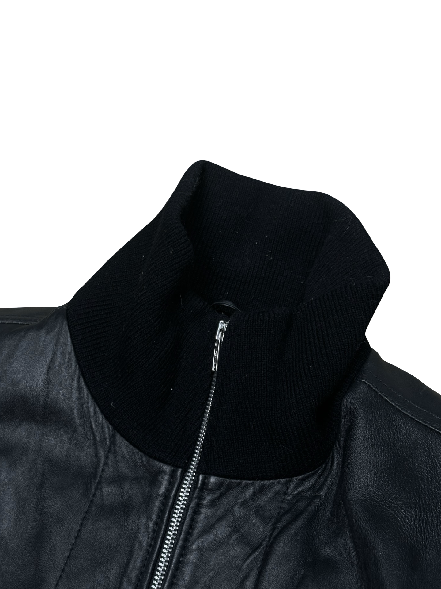 Lamba leðurjakki með kraga fittar M