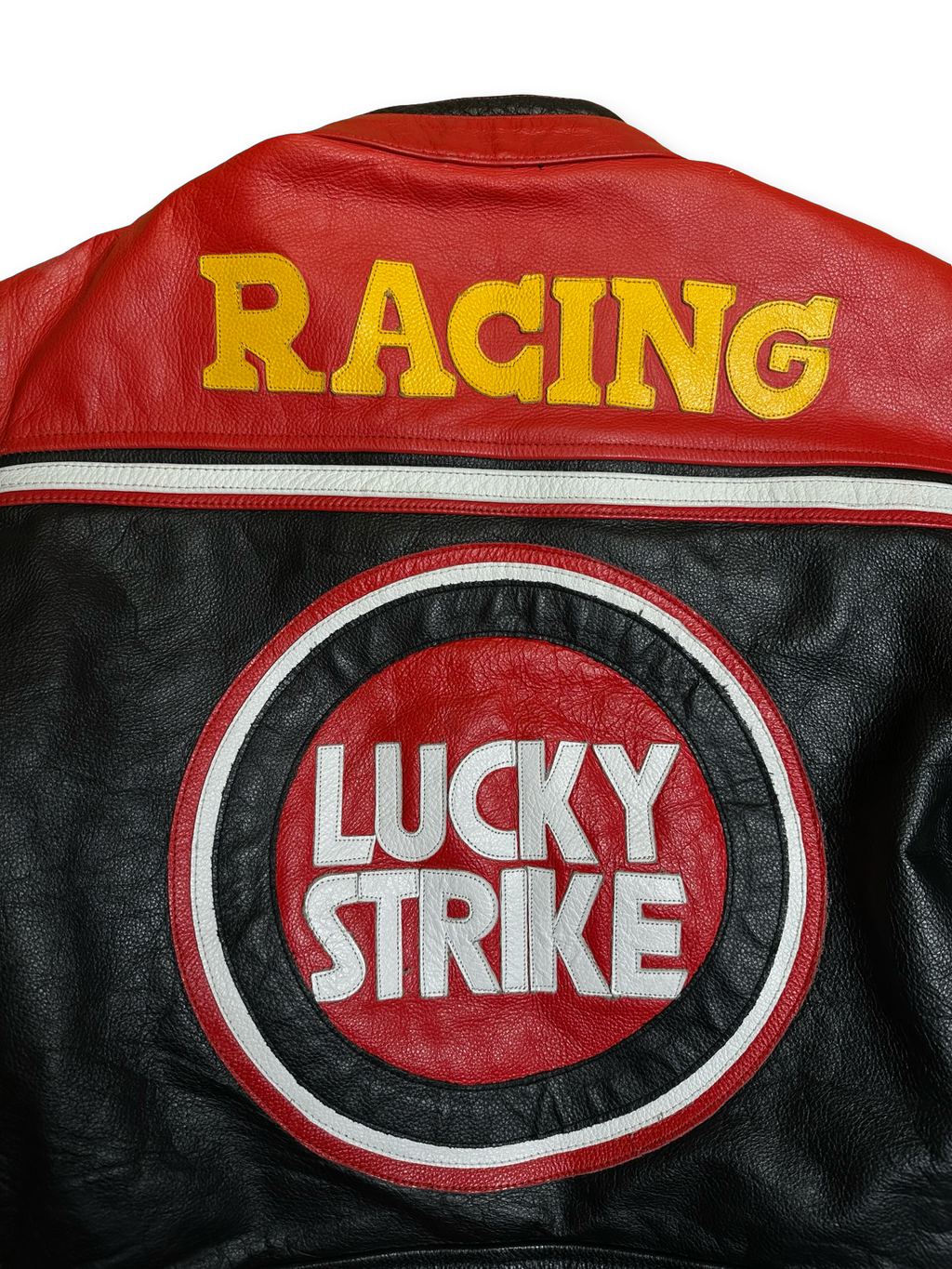 Vintage Lucky Strike Racing leðurjakki M