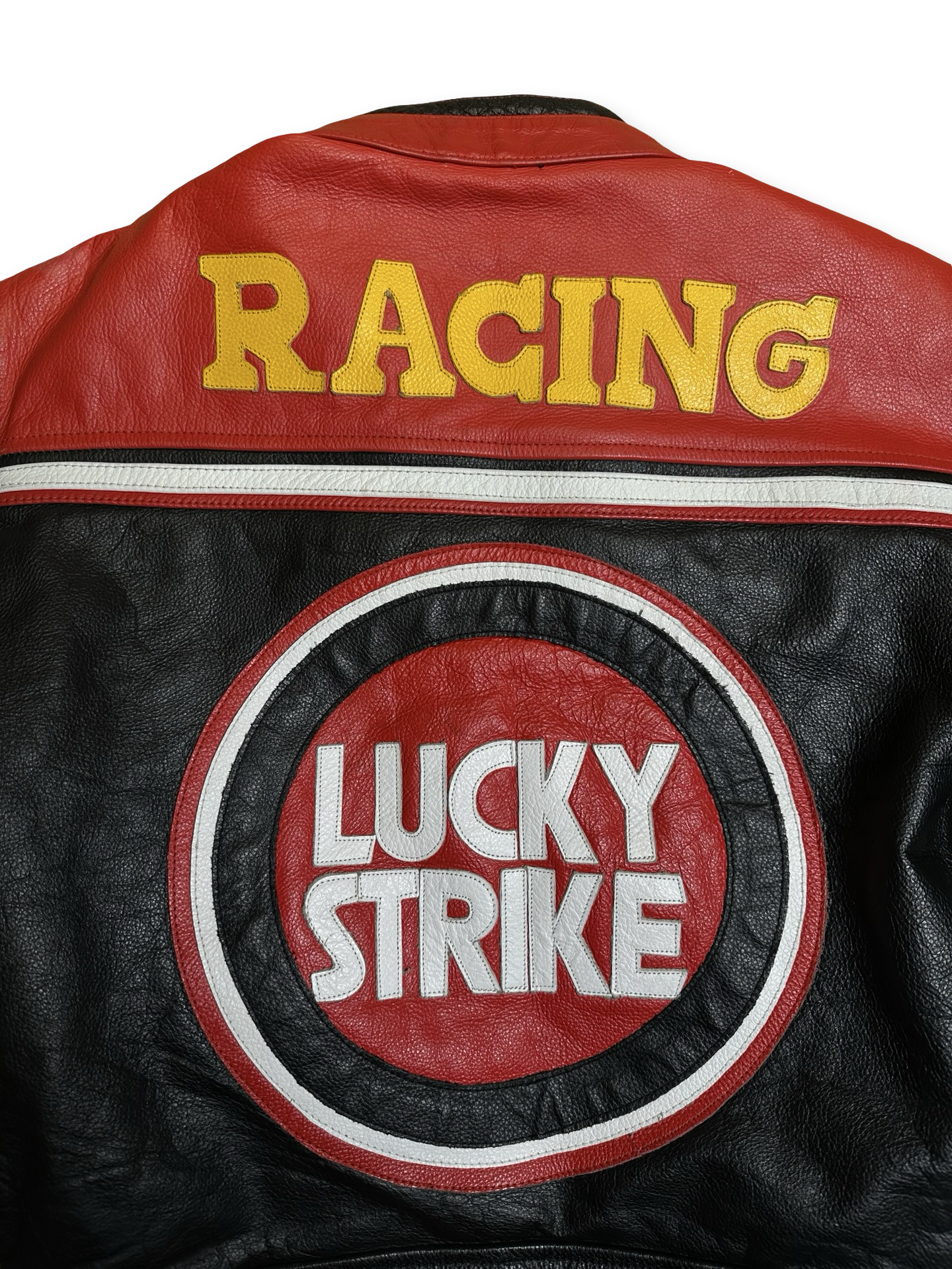 Vintage Lucky Strike Racing leðurjakki M