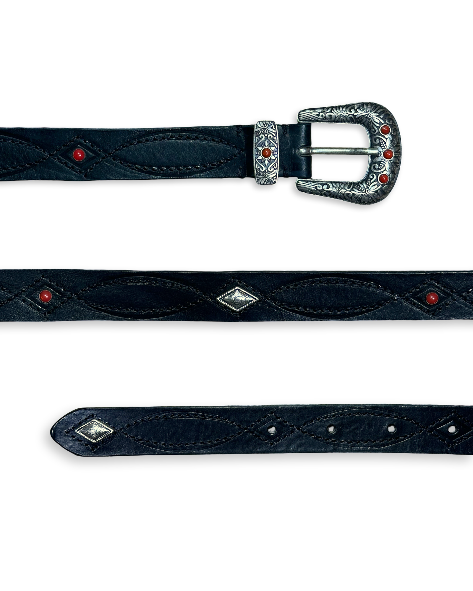 Nudie Jeans Co western leðurbelti 95cm