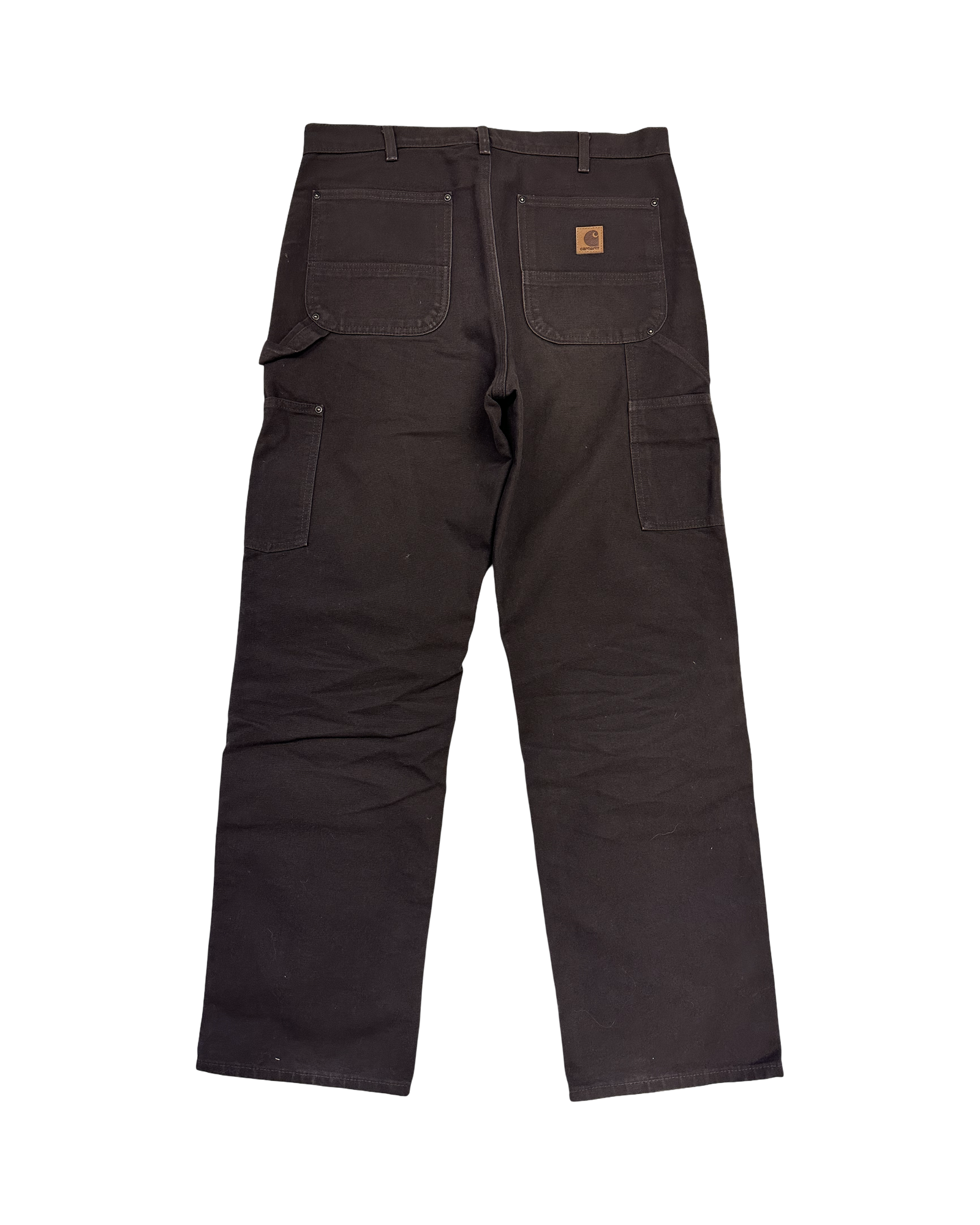 Brúnar Carhartt workwear double knee buxur 32/32